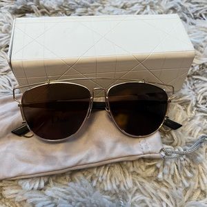 Women's Christian Dior Dior Technologic RHL83 Sunglasses Gold Black Mirror